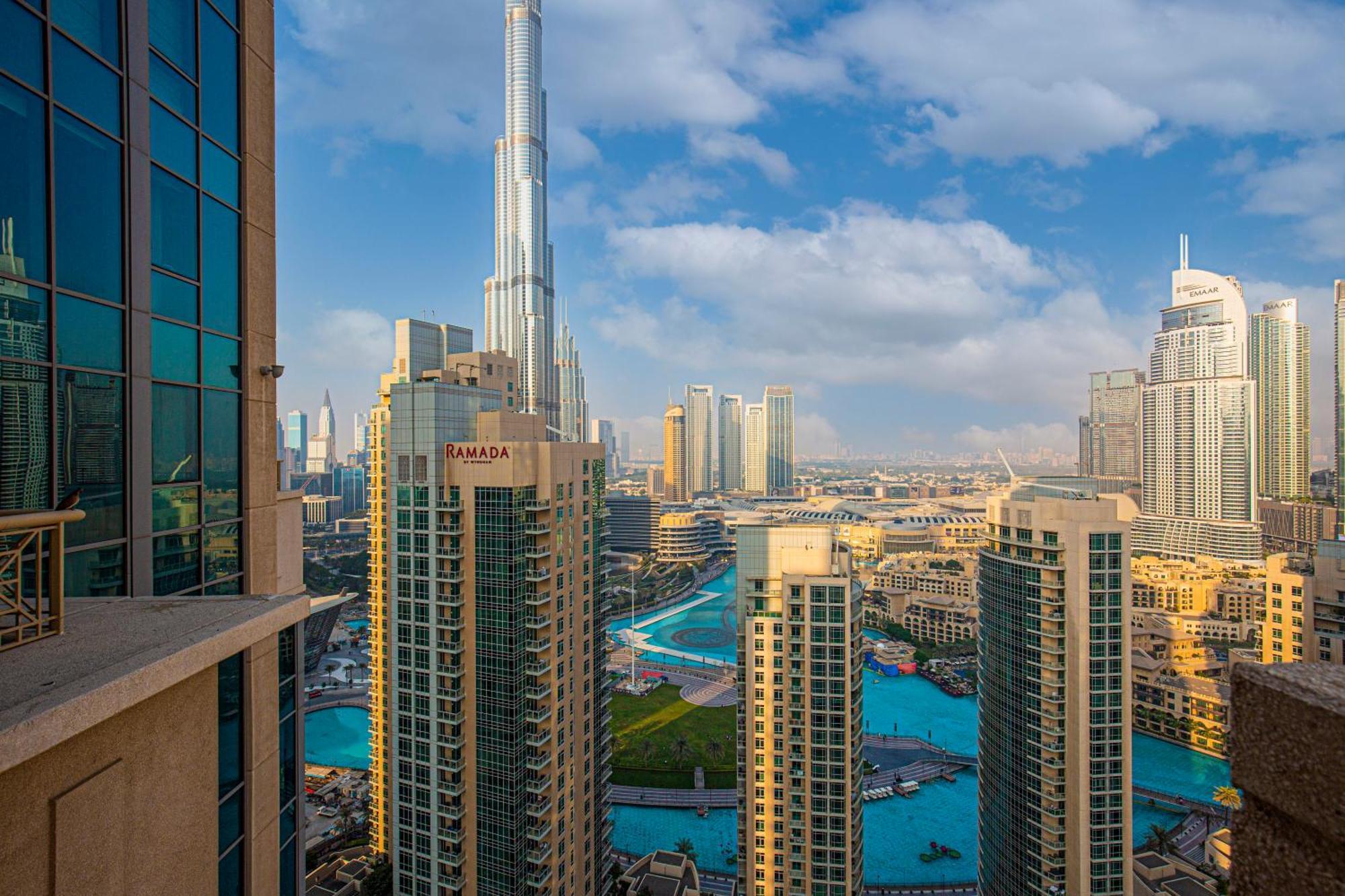 Burj Khalifa View From Private Terrace In Downtown Dubai