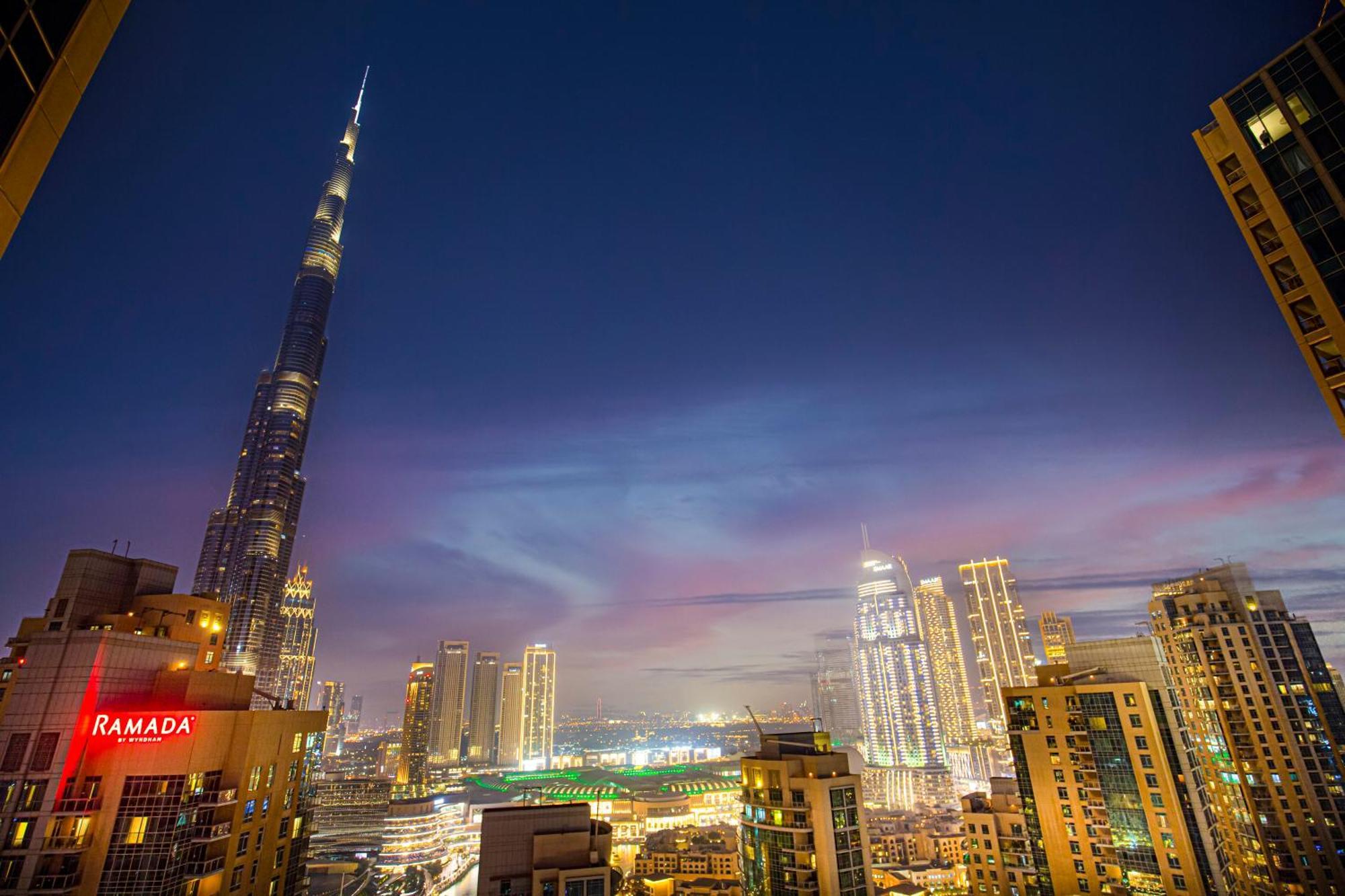 Burj Khalifa View From Private Terrace In Downtown Apartment